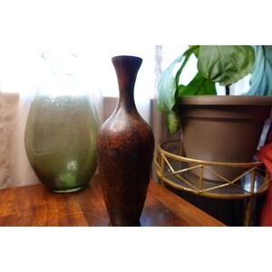 Rustic Brown Bud Vase Small Decorative Vase Home Decor Table Centerpiece Metal